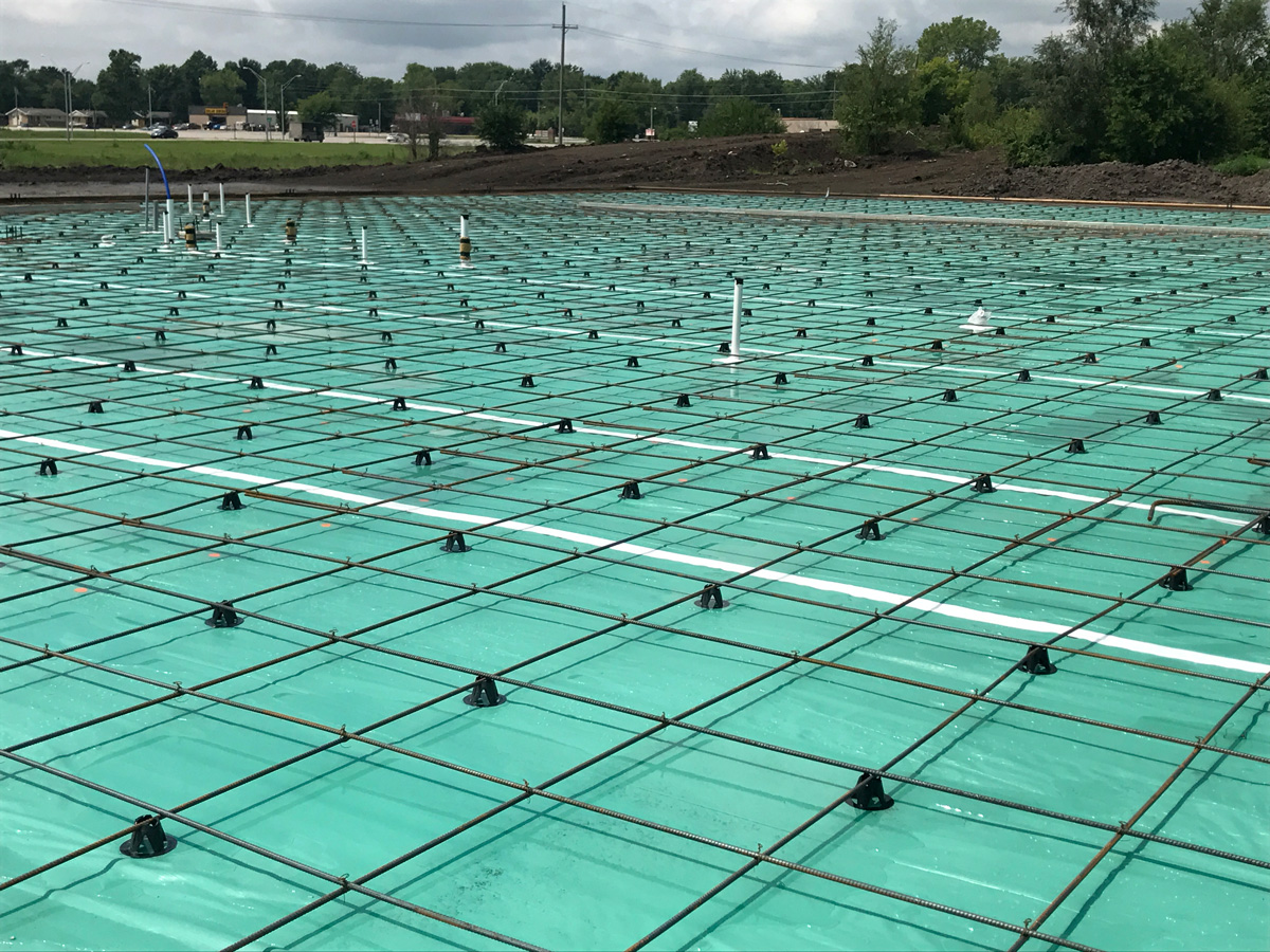 concrete foundation for auto dealership construction