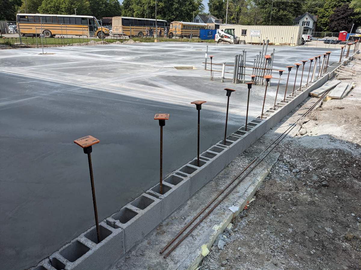 concrete flatwork for gym expansion