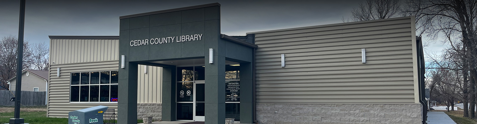 completed library building construction project
