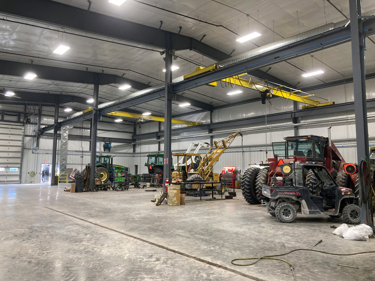 inside of farm machinery storage building