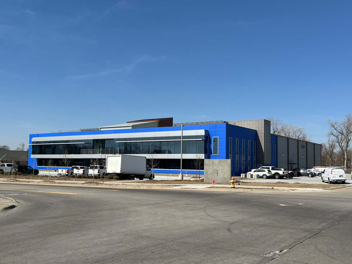 exterior of steel office building