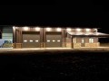 brian sollars pre-engineered building exterior at night