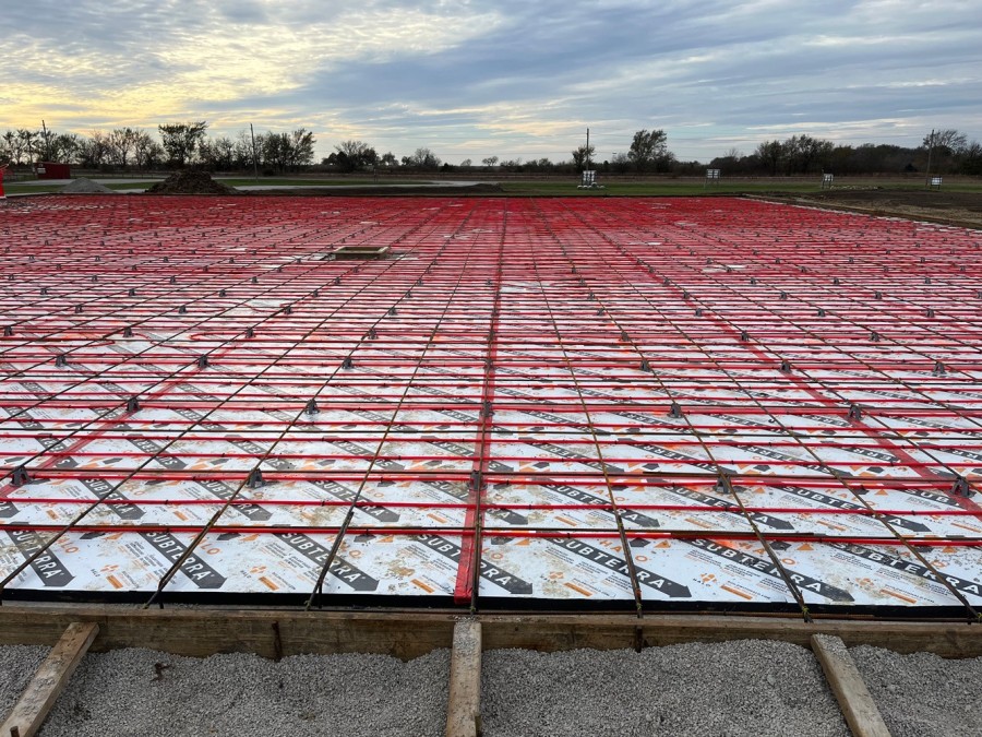 propane fed floor heat in footing and under slab