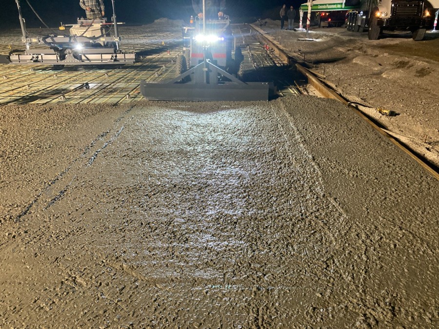 close-up of concrete slab work