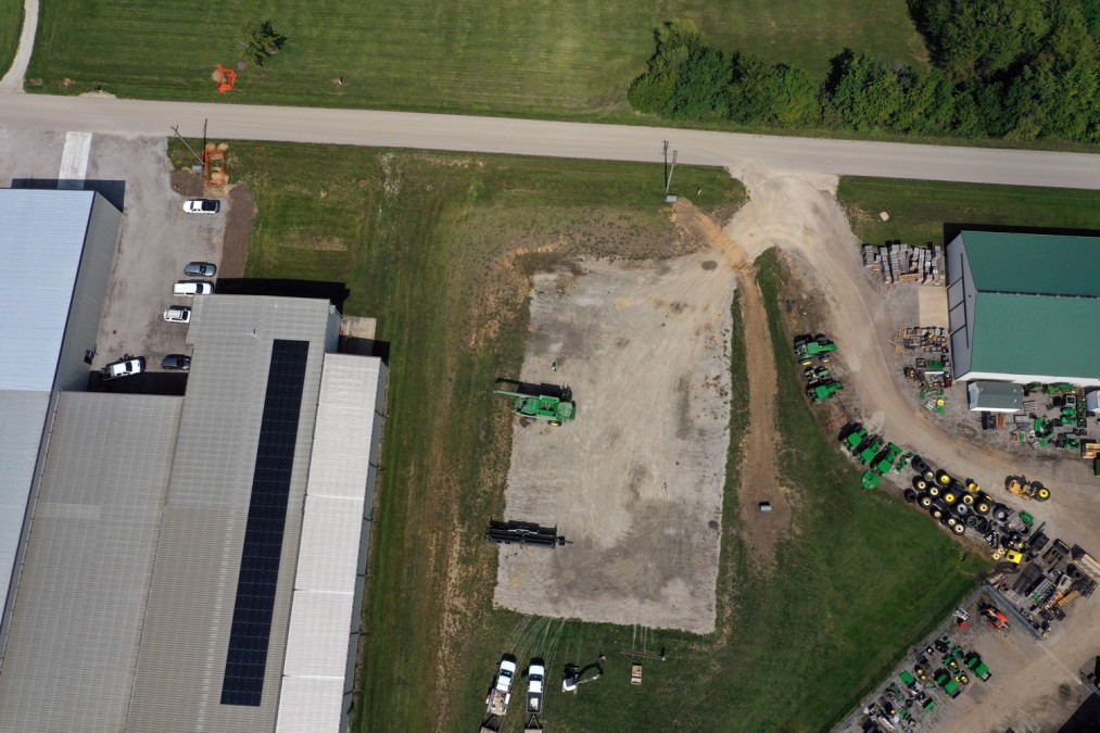 aerial view of construction site