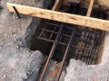 concrete footings being prepared