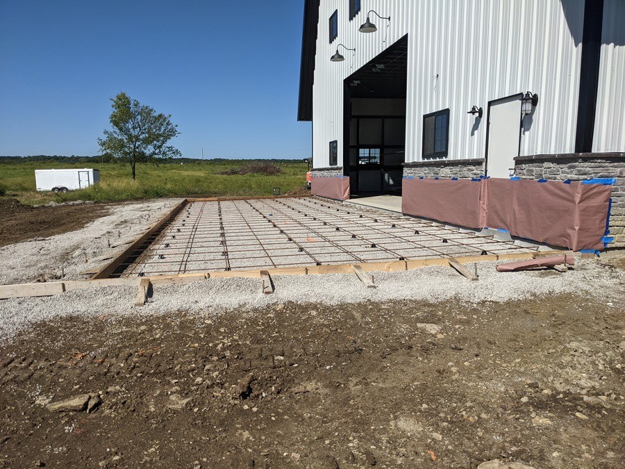 concrete pad being prepped concrete pad being prepped