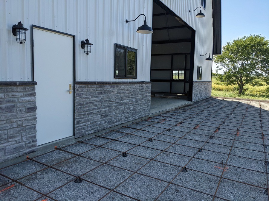 concrete pad being poured concrete pad being poured