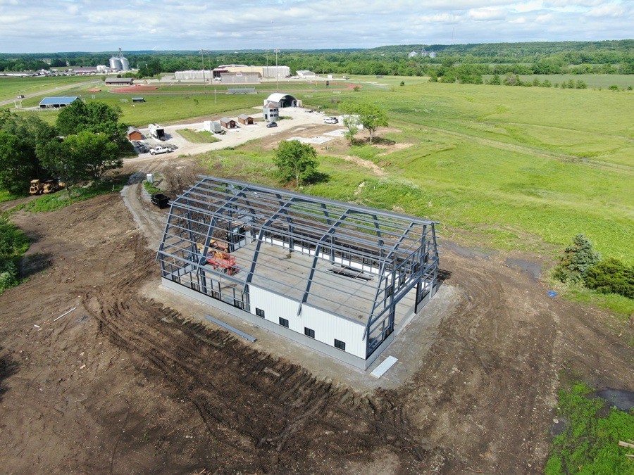 aerial view of barn style PEMB aerial view of barn style PEMB