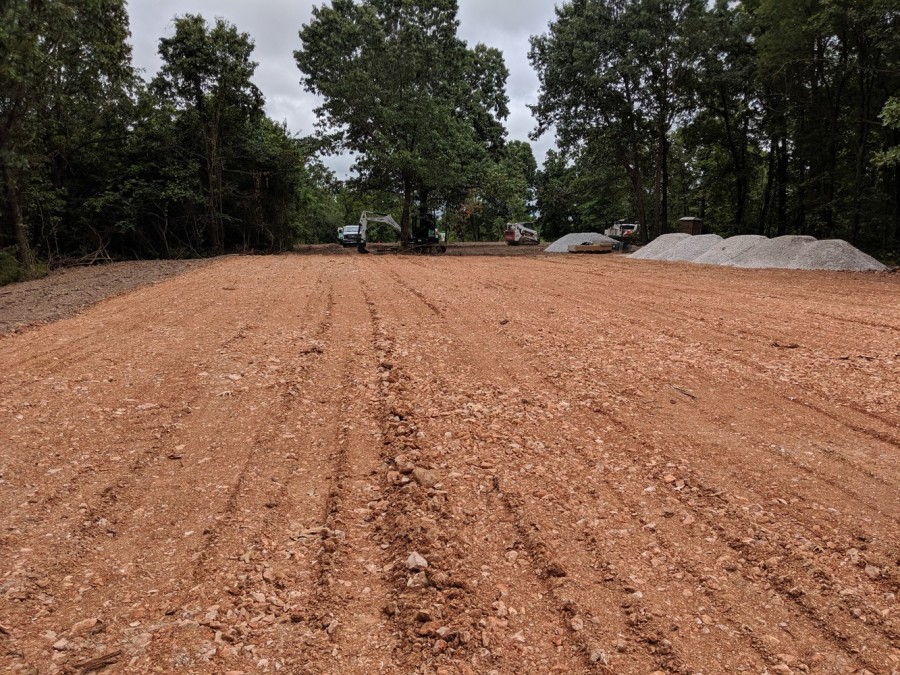 prepping and grading construction site for concrete