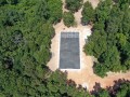 aerial view of concrete flatwork prepped for building