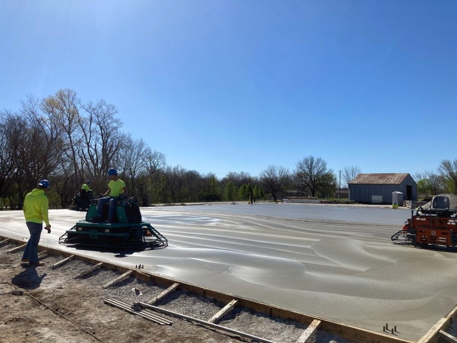 pouring concrete foundation