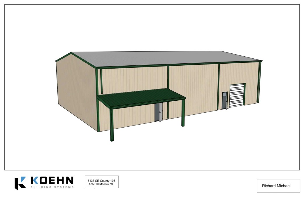 mockup of pre-engineered metal building