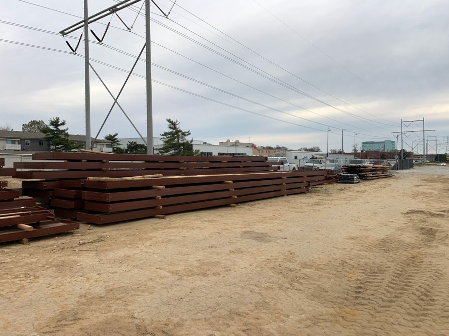 steel supports ready for installation