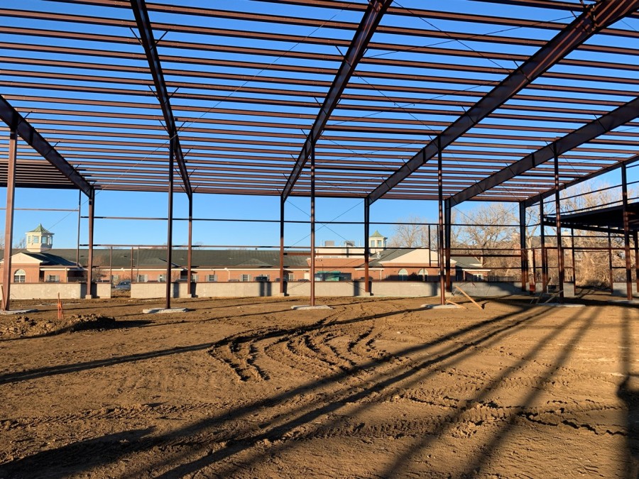 steal frame being erected