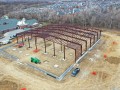 aerial view of metal framing installation