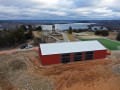 aerial view of completed recreational center steel building construction