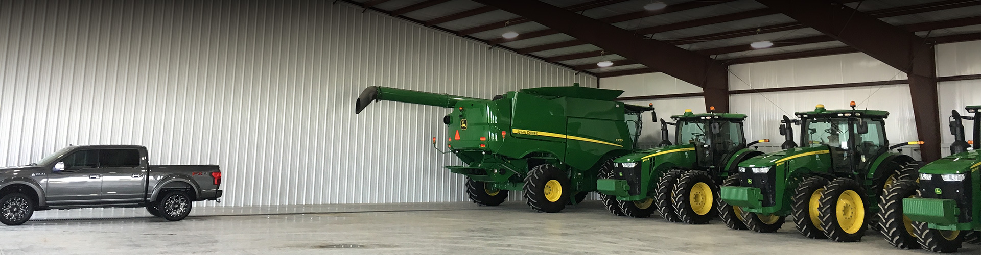 agricultural equipment in agricultural building