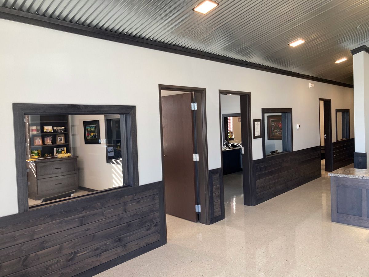 contractors completing interior finishes for mutli-office floor plan