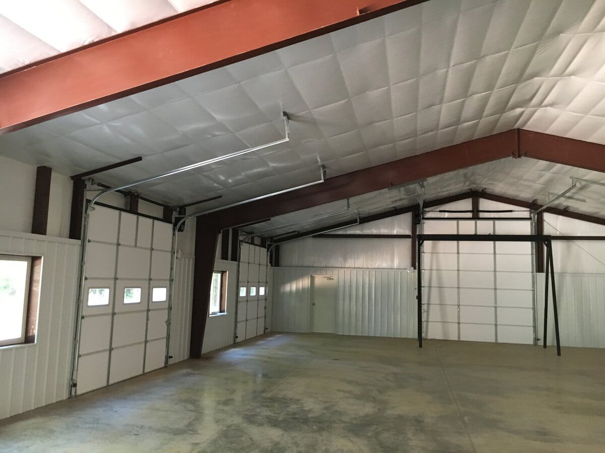interior of metal workshop building