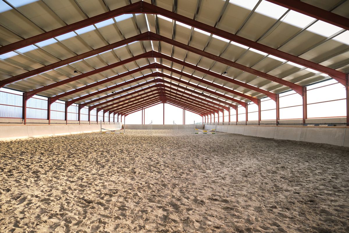 indoor horse back riding arena after construction finished