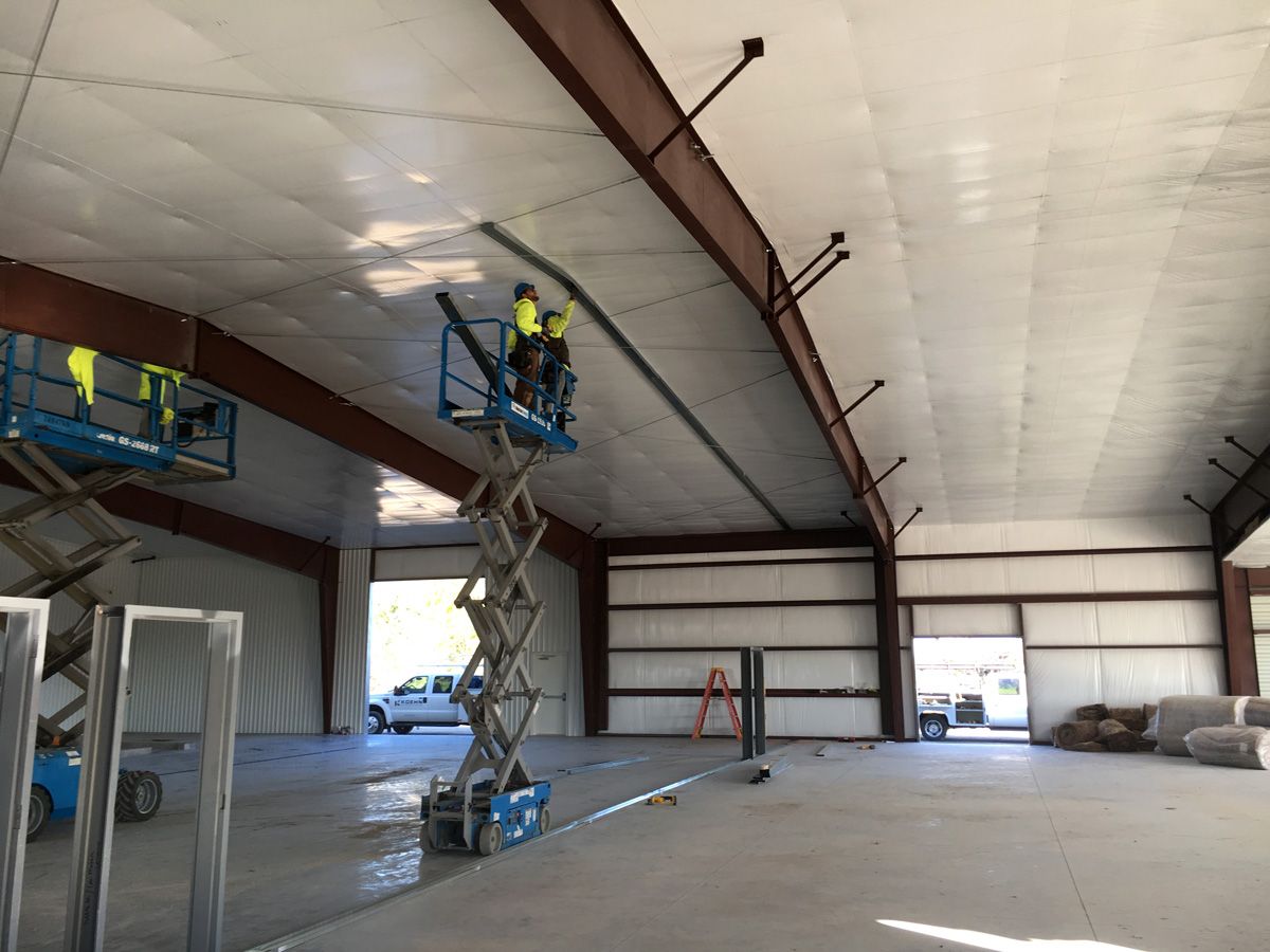 interior finishing of auto dealership construction project