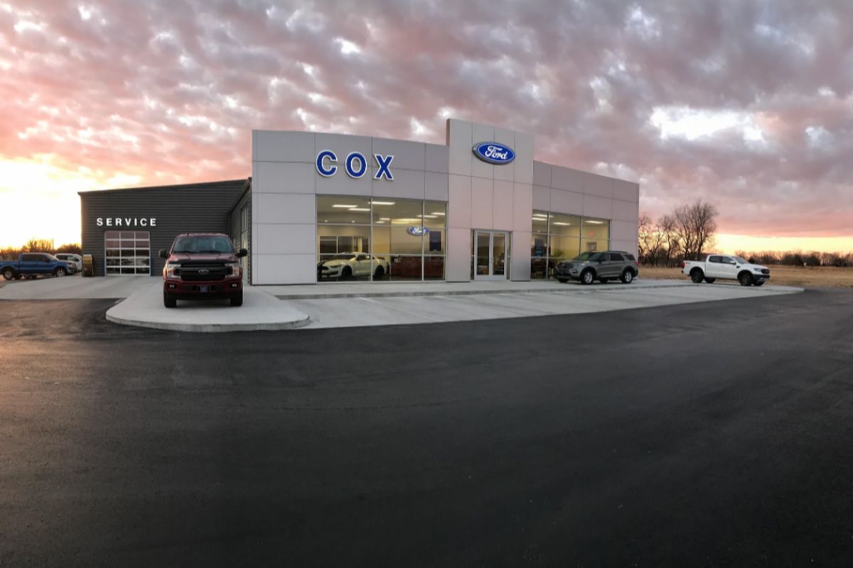 finished auto dealership construction project